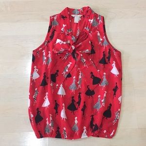 Banana Republic red sheer top , extra small